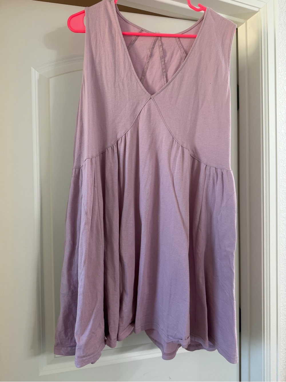 Sleeveless V-Neck Lavender Swing Dress